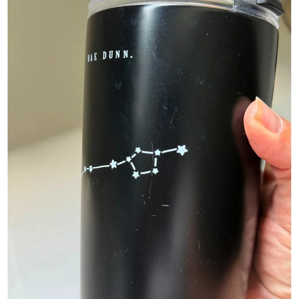 Rae Dunn Pisces Zodiac Constellation Stainless Steel Tumbler Matte Black‎ 17oz